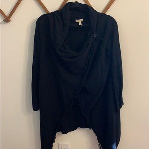 Matilda Jane Black Wrap fringe cardigan size M